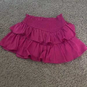 Eesome Fuchsia Ruffled Mini Skirt